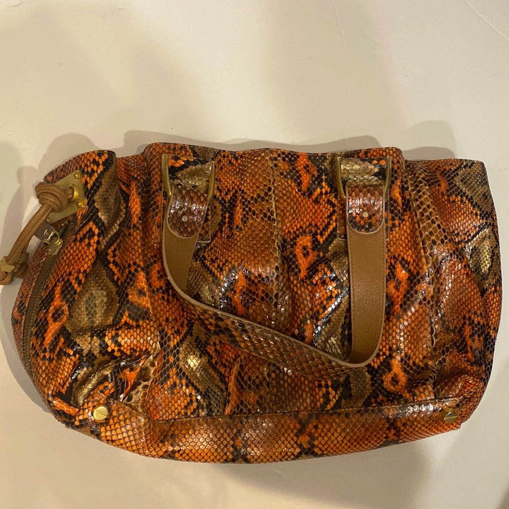Michael Kors Python Tote Bag Orange - Picture 2 of 10